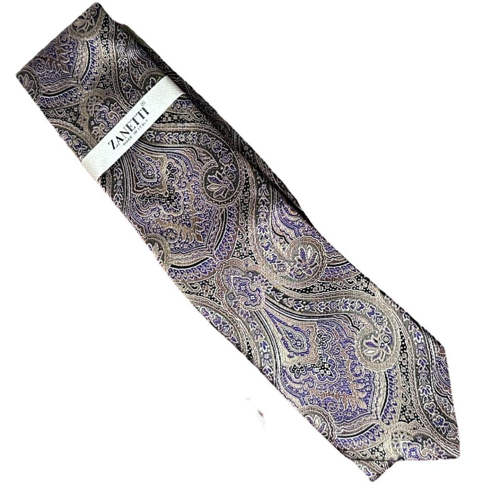 GORGEOUS ZANETTI MEN'S PAISLEY TIE - 100% SILK - NEW WITH TAG